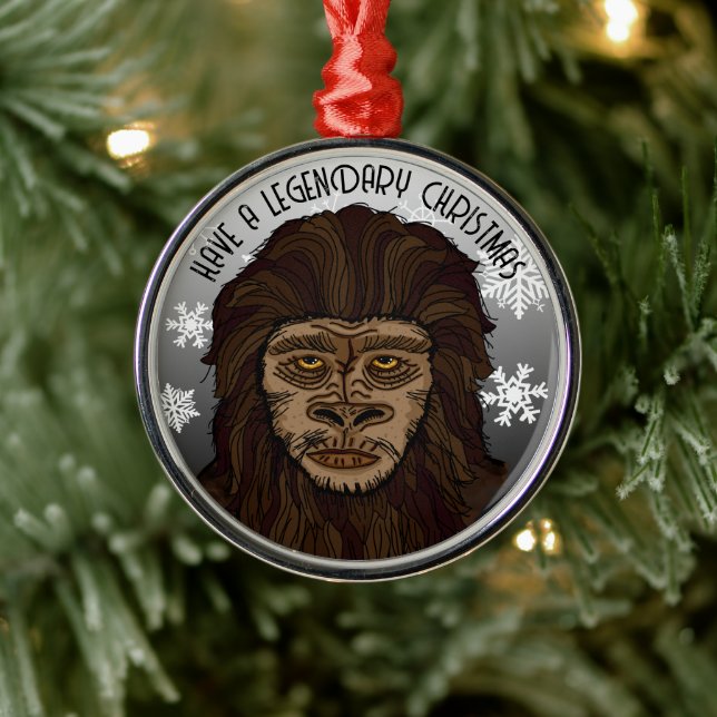 Adorno Metálico Navidades de Sasquatch Bigfoot y Snowflakes (Árbol)