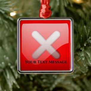 Adorno Metálico Navidades de símbolo de marca X roja