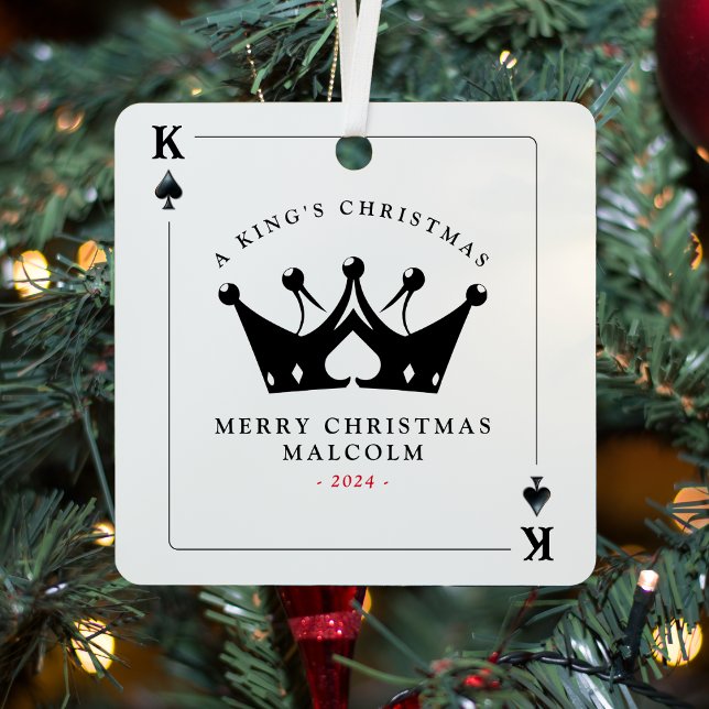 Adorno Metálico Navidades de tarjetas de poker del Casino King of  (King of Spades Casino Poker Card Christmas Metal Ornament
)