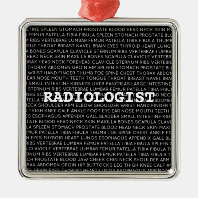 Adorno Metálico Navidades de Terminología Médica Radiológica (Frente)