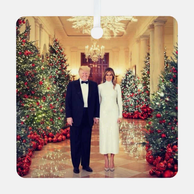 Adorno Metálico Navidades de Trump para la Casa Blanca (Anverso)