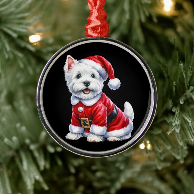 Adorno Metálico Navidades de Westie Santa Paws (Árbol)