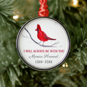 Adorno Metálico Navidades del cardenal rojo homenajean a pájaro