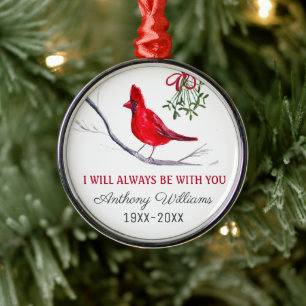 Adorno Metálico Navidades del cardenal rojo homenajean a pájaro
