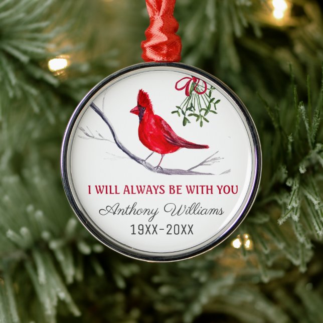 Adorno Metálico Navidades del cardenal rojo homenajean a pájaro (Árbol)