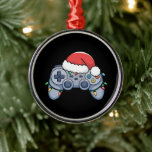 Adorno Metálico Navidades del controlador de videojuegos Santa Hat<br><div class="desc">Navidades del controlador de videojuegos Santa Hat Gamer</div>
