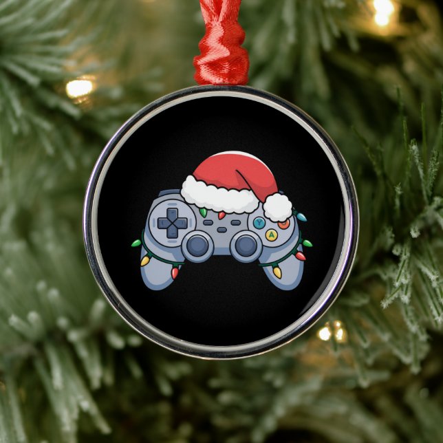 Adorno Metálico Navidades del controlador de videojuegos Santa Hat (Árbol)