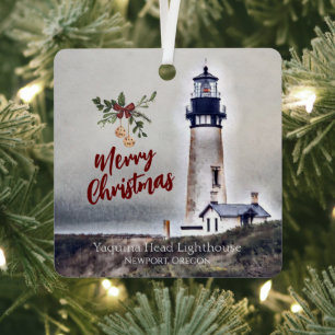 Adorno Metálico Navidades del faro Yaquina Head Lighthouse Newport