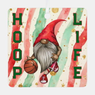 Adorno Metálico Navidades del Hoop Life Basketball Sport Gnome