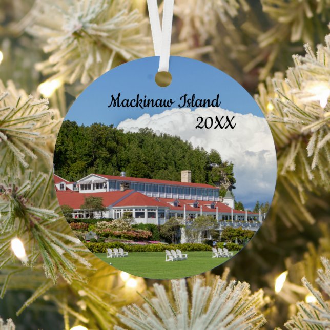 Adorno Metálico Navidades del Hotel Mackinaw Island personalizados (in situ)