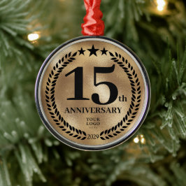 Adorno Metálico Navidades del logotipo comercial del 15º aniversar