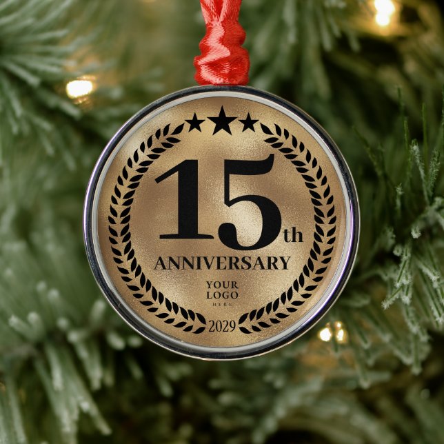 Adorno Metálico Navidades del logotipo comercial del 15º aniversar (Árbol)