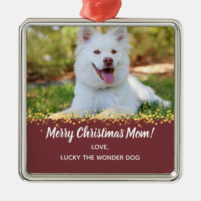 Adorno Metálico Navidades del Mascota Dog Mom Dog Dad Holiday (Frente)