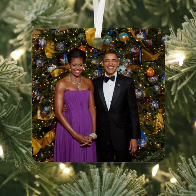 Adorno Metálico Navidades del presidente Barack Obama y Michelle (in situ)