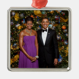 Adorno Metálico Navidades del presidente Barack Obama y Michelle