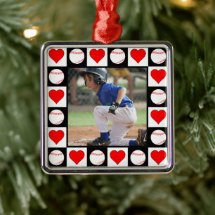 Adorno Metálico Navidades deportivos de Personalizado de béisbol