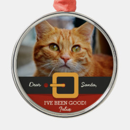 Adorno Metálico Navidades divertidos Santa Cat Foto y Personalizad