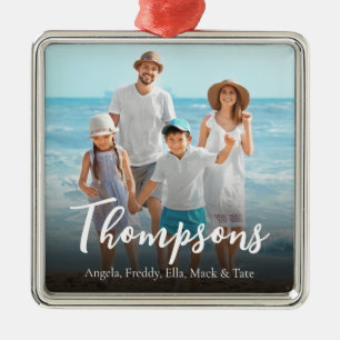 Adorno Metálico Navidades Elegant Photo Simple Calligraphy Script