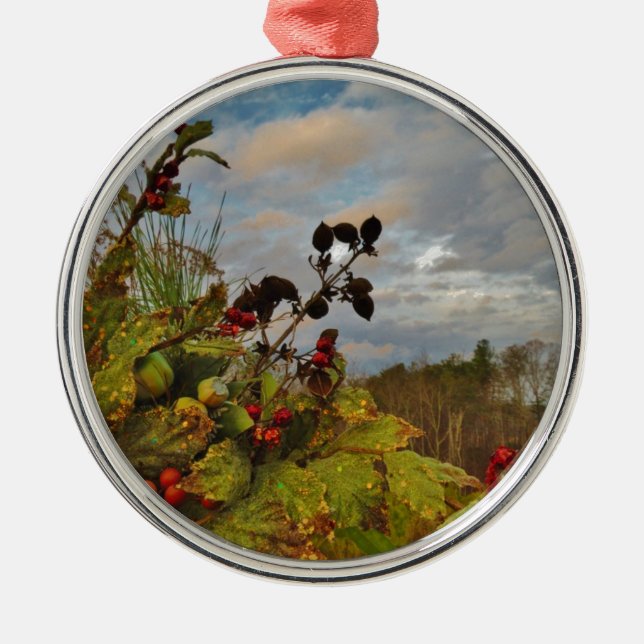 Adorno Metálico Navidades elegantes de Holly, (Frente)