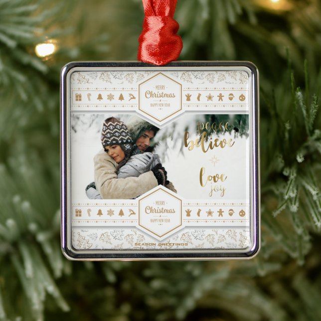 Adorno Metálico Navidades elegantes de la foto de amor (Árbol)