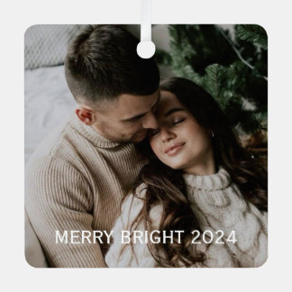 Adorno Metálico Navidades elegantes | Foto mínima de pareja divert