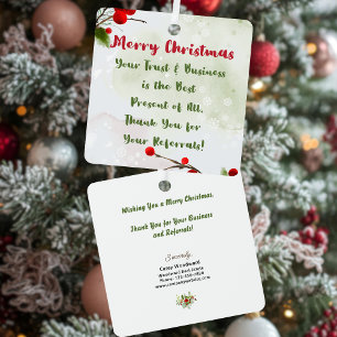 Adorno Metálico Navidades empresariales Agradecer al cliente por