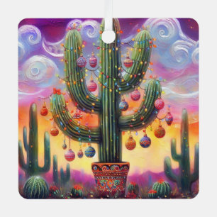Adorno Metálico Navidades en el desierto Saguaro Cactus al suroest