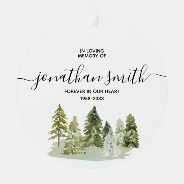 Adorno Metálico Navidades en memoria de los amantes del pino de in (Anverso)