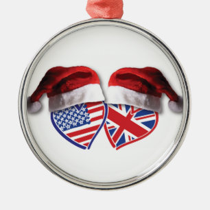 Adorno Metálico Navidades Estados Unidos y Reino Unido Bandera San