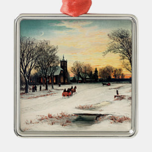 Adorno Metálico Navidades Eve, 1889, pintura vintage,
