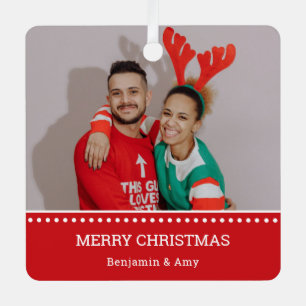 Adorno Metálico Navidades feos campeones de suéter rojo foto