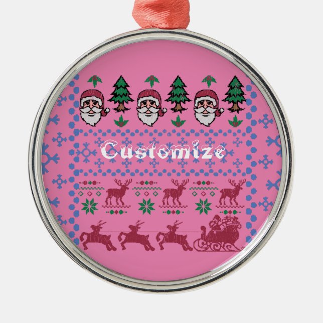 Adorno Metálico Navidades feos estilo suéter Thunder_Cove (Frente)
