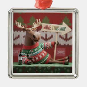 Adorno Metálico Navidades feos sudan reno. Vino de esta manera