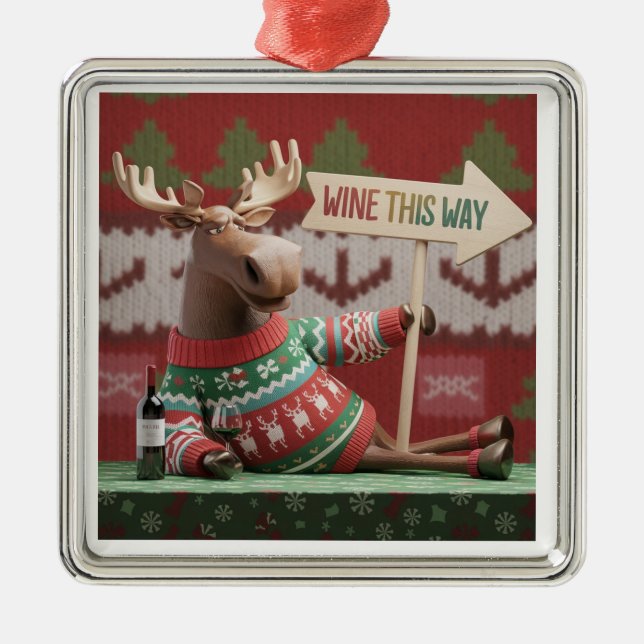 Adorno Metálico Navidades feos sudan reno. Vino de esta manera (Frente)