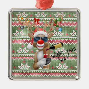 Adorno Metálico Navidades feos sudan reno. Vino de esta manera