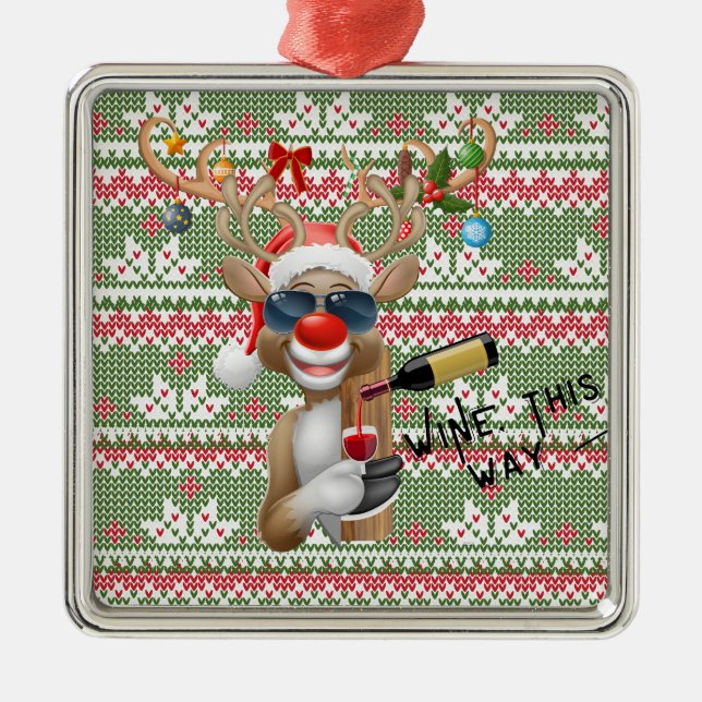 Adorno Metálico Navidades feos sudan reno. Vino de esta manera (Frente)