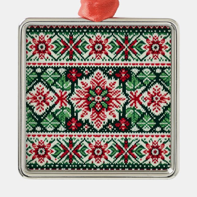 Adorno Metálico Navidades/Feria de invierno isla roja y verde (Frente)