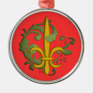 Adorno Metálico Navidades Fleur de lis