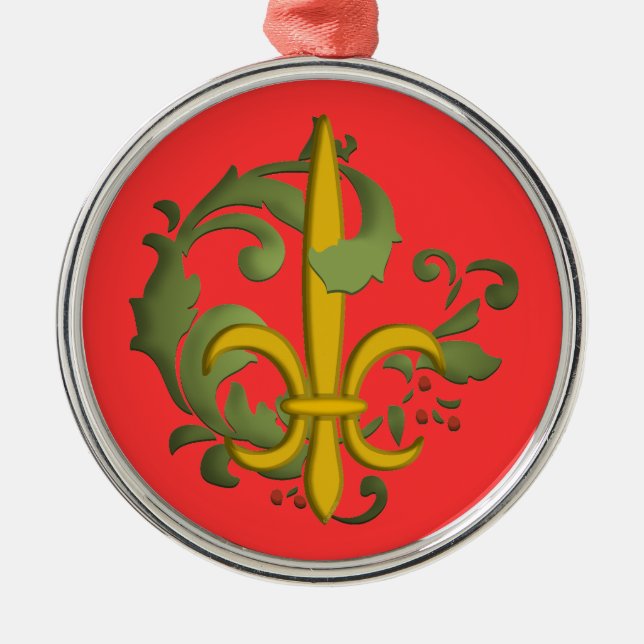 Adorno Metálico Navidades Fleur de lis (Frente)
