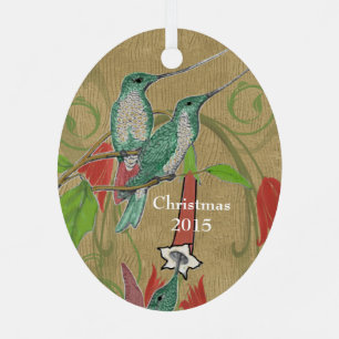 Adorno Metálico Navidades Fotografía de familia Viñetas Hummingbir