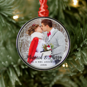 Adorno Metálico Navidades fotográficos casados y Bodas de los cer