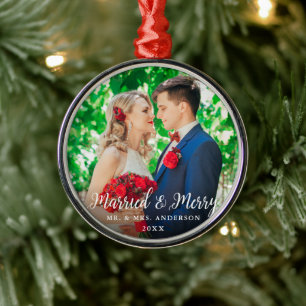 Adorno Metálico Navidades fotográficos casados y con Bodas de cere