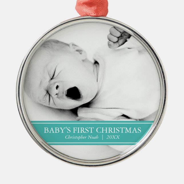 Adorno Metálico Navidades fotográficos simples de Personalizado Ve (Frente)