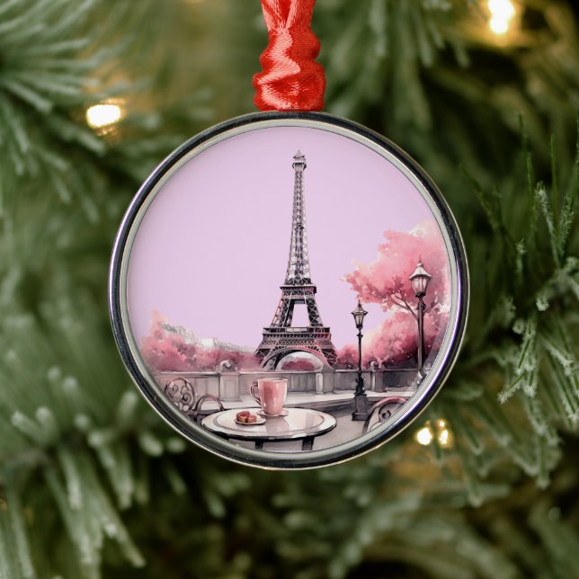Adorno Metálico Navidades franceses de rosa suave (Árbol)