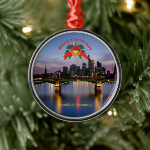 Adorno Metálico Navidades, Francfort Bridge, Alemania,