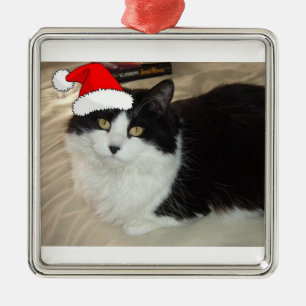 Adorno Metálico Navidades Gato negro y blanco gatito