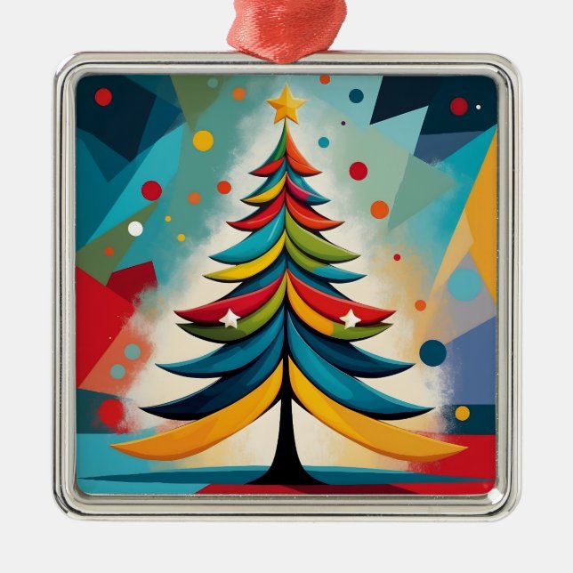 Adorno Metálico Navidades Geométricos de Pop Art Branches Featherc (Frente)