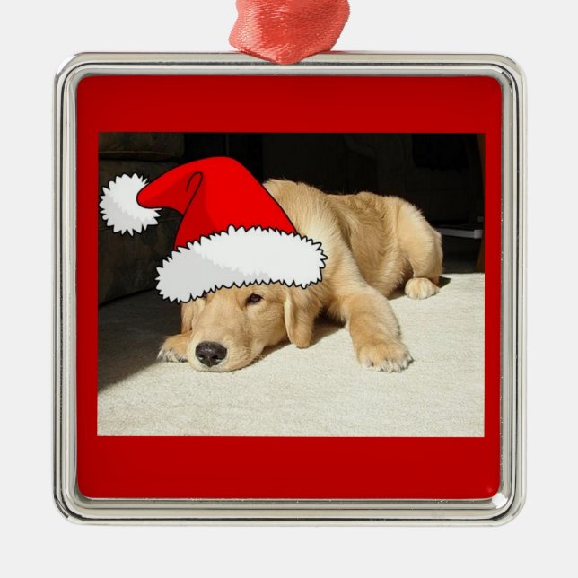 Adorno Metálico Navidades Golden Retriever Puppy (Frente)
