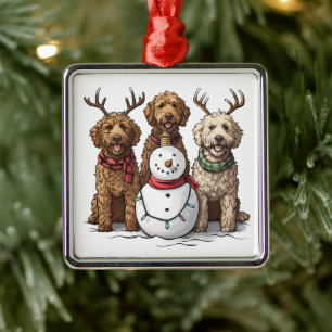 Adorno Metálico Navidades Goldendoodle Dogs