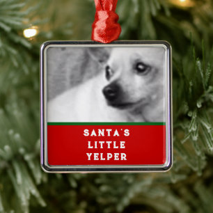 Adorno Metálico Navidades graciosos de fotos de perros